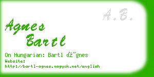 agnes bartl business card